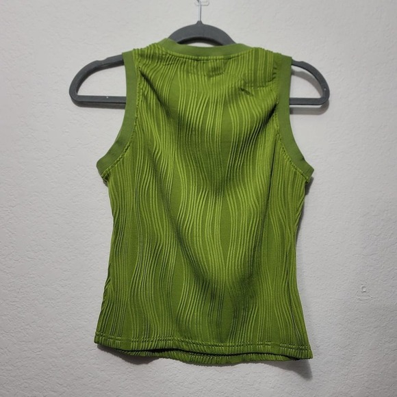 Womans Green Ribbed sleeveless tank shirt Small - Picture 4 of 6